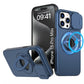 LuxuryKase Mag-Safe Shockproof Rugged Back Case with Finger Ring Kickstand & Sliding Camera Cover | Military Drop Protection | Wireless Charging Support For iPhone Series