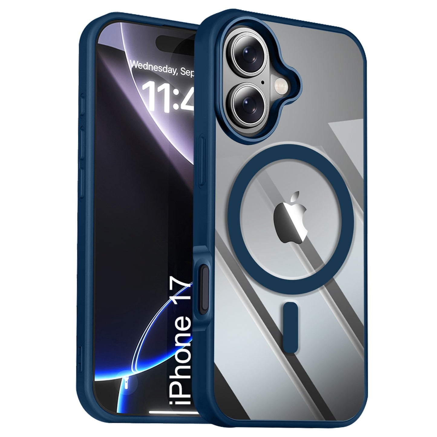 LuxuryKase Mag-Safe Compatible Transparent Back Case with Shockproof Bumper | Raised Camera Protection | Slim Fit Design | Wireless Charging Support For iPhone & Samsung Series