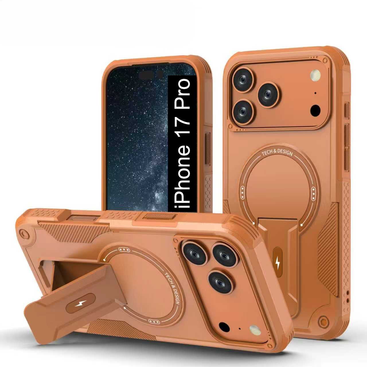 US LITE Back Cover with Portable Kickstand | Mag-Safe Compatible Magnetic Case | Shockproof Military Grade Protection | Rugged Armor Design Phone Cover For iPhone & Samsung