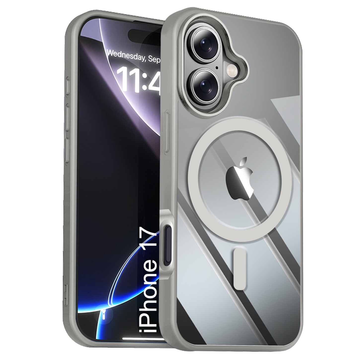 LuxuryKase Mag-Safe Compatible Transparent Back Case with Shockproof Bumper | Raised Camera Protection | Slim Fit Design | Wireless Charging Support For iPhone & Samsung Series