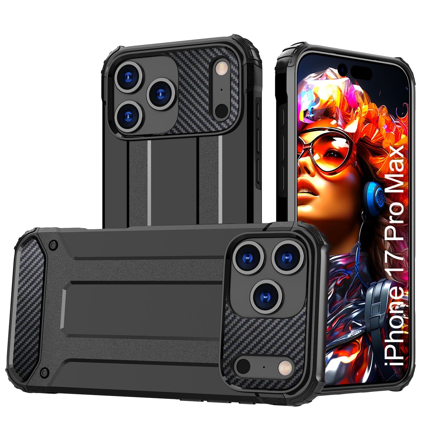 LuxuryKase Rugged TPU+PC Armor Case | Impact-Resistant Design | Anti-Drop Protection | Raised Edges & Precise Cutouts | Heavy Duty Protective Cover