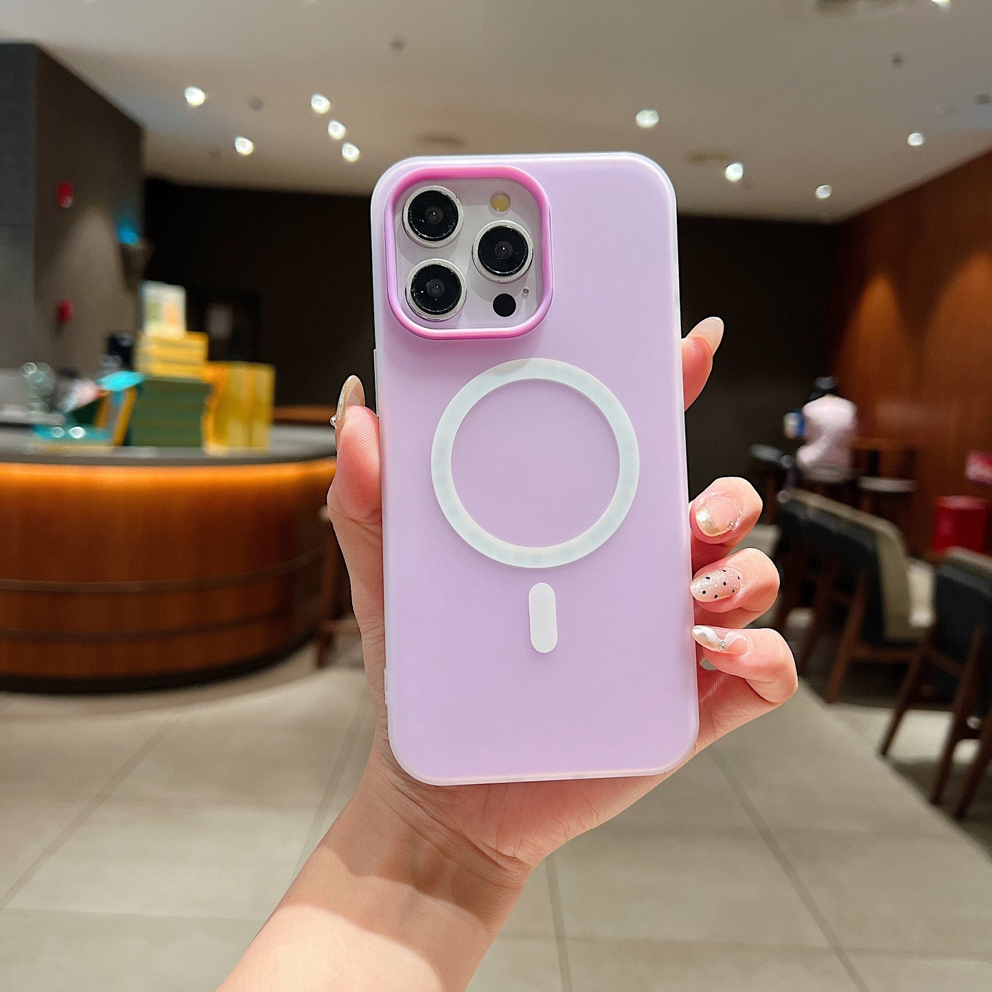 LuxuryKase Magnetic Silicone Candy Case | Mag-Safe Compatible | Slim Protective Case | Lightweight & Flexible | Wireless Charging | Soft Matte Finish For iPhone