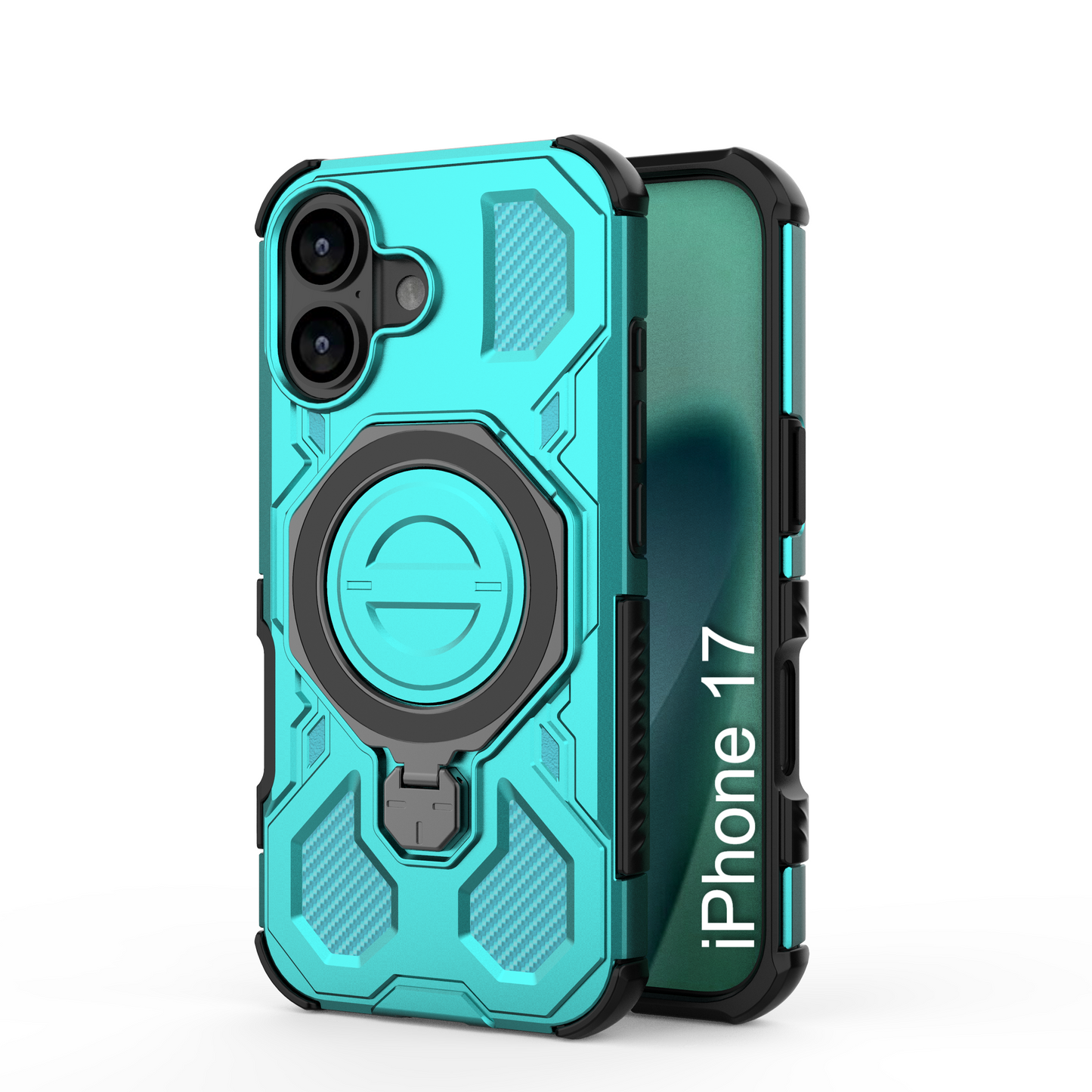 LuxuryKase Armour Ring Stand Case | 360° Rotating Kickstand | Heavy Duty Protection | Rugged Hybrid TPU+PC Design | Camera Protection | MagSafe Compatible For iPhone & Samsung Series