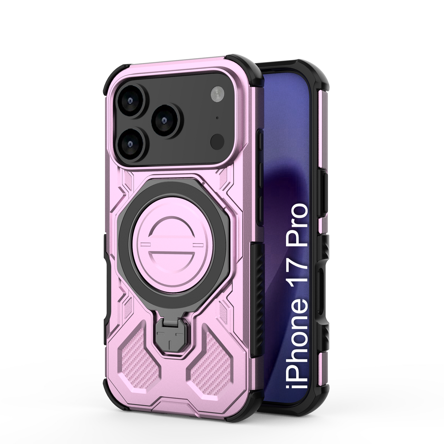 LuxuryKase Armour Ring Stand Case | 360° Rotating Kickstand | Heavy Duty Protection | Rugged Hybrid TPU+PC Design | Camera Protection | MagSafe Compatible For iPhone & Samsung Series