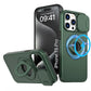 LuxuryKase Mag-Safe Shockproof Rugged Back Case with Finger Ring Kickstand & Sliding Camera Cover | Military Drop Protection | Wireless Charging Support For iPhone Series