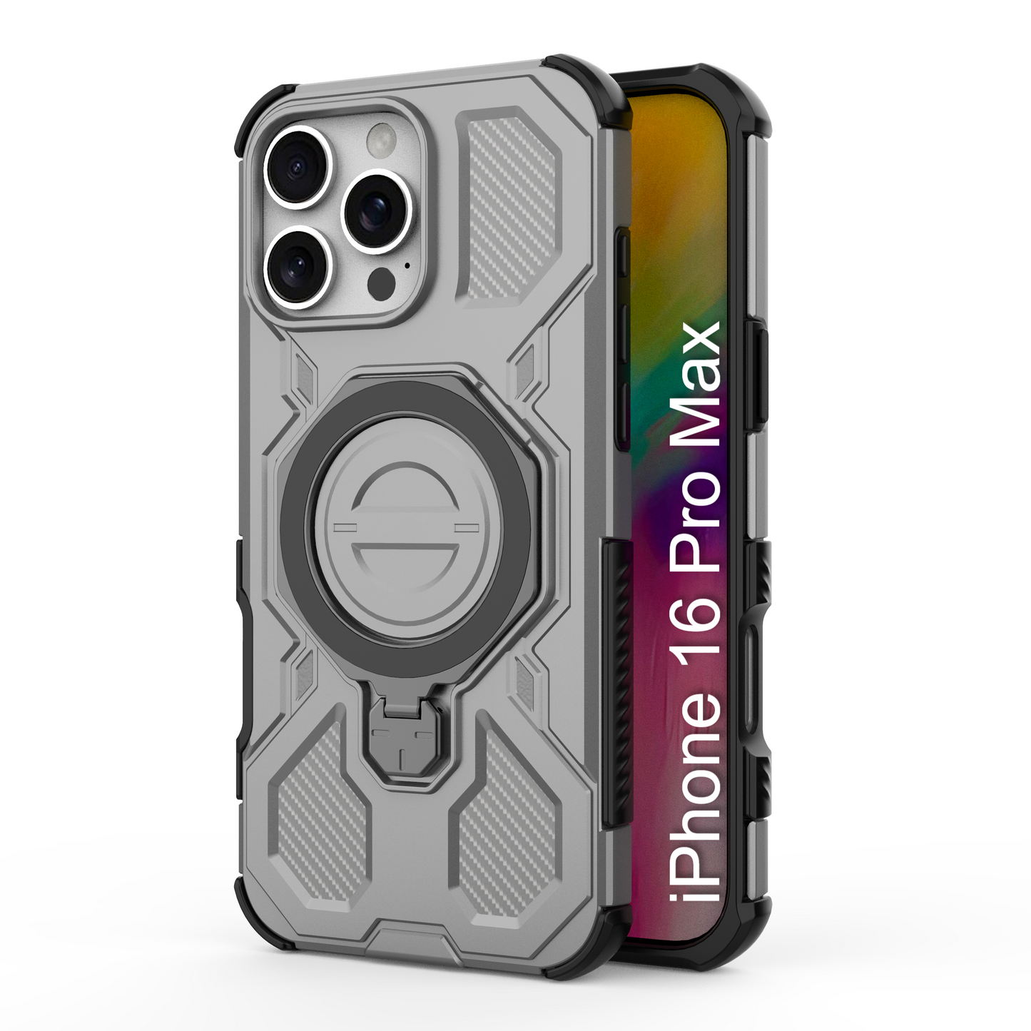 LuxuryKase Armour Ring Stand Case | 360° Rotating Kickstand | Heavy Duty Protection | Rugged Hybrid TPU+PC Design | Camera Protection | MagSafe Compatible For iPhone & Samsung Series