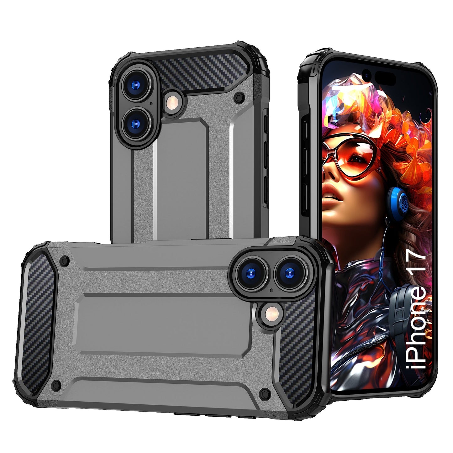 LuxuryKase Rugged TPU+PC Armor Case | Impact-Resistant Design | Anti-Drop Protection | Raised Edges & Precise Cutouts | Heavy Duty Protective Cover