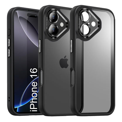 LuxuryKase Shockproof Transparent Back Cover Case | Anti-Scratch Hard PC Back | Soft TPU Bumper | Camera Protection | Slim Fit Design Case For iPhone 16 & 16 Plus