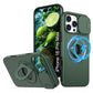 LuxuryKase Mag-Safe Shockproof Rugged Back Case with Finger Ring Kickstand & Sliding Camera Cover | Military Drop Protection | Wireless Charging Support For iPhone Series