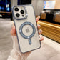 LuxuryKase Transparent Back Cover with Shimmer MagSafe Ring | Soft TPU Case | Stylish Shockproof Protective Mobile Case with Premium Finish For iPhone 15 & 16 Series