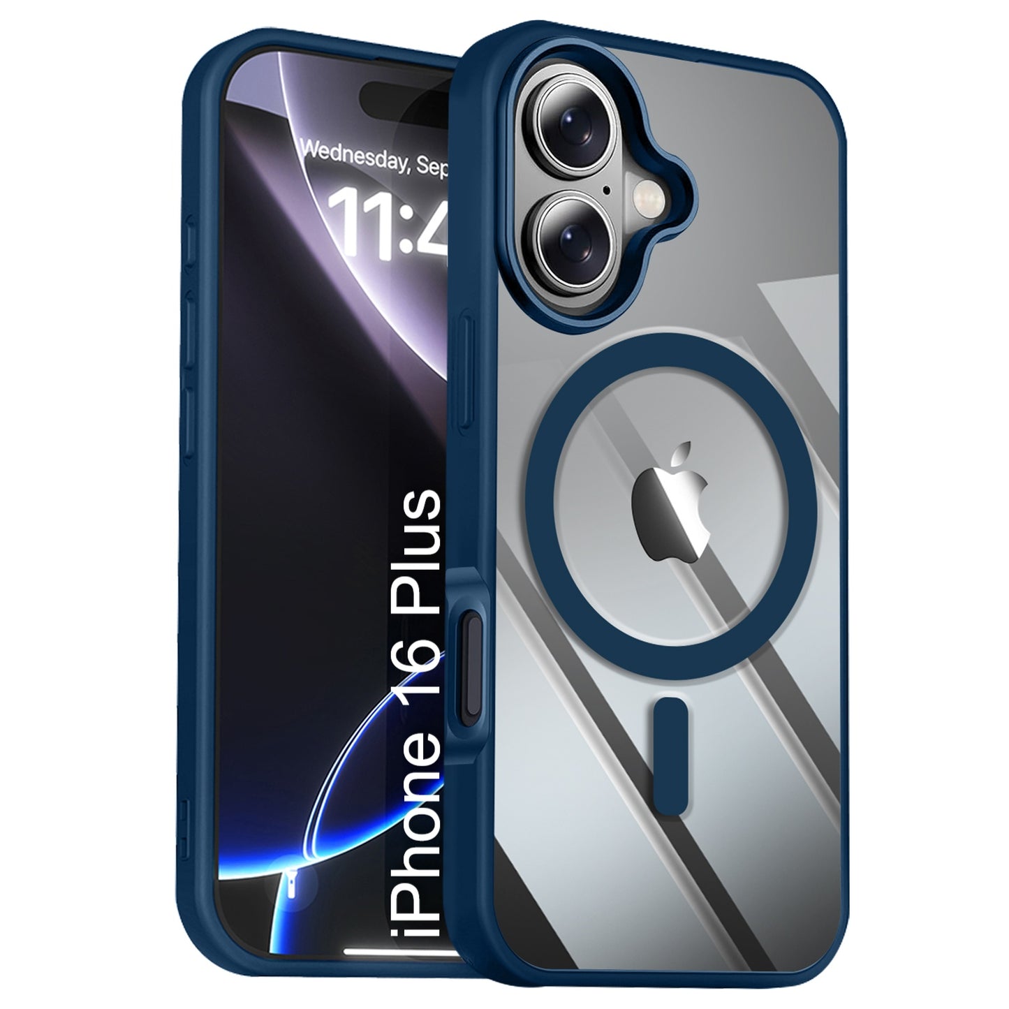 LuxuryKase Mag-Safe Compatible Transparent Back Case with Shockproof Bumper | Raised Camera Protection | Slim Fit Design | Wireless Charging Support For iPhone & Samsung Series