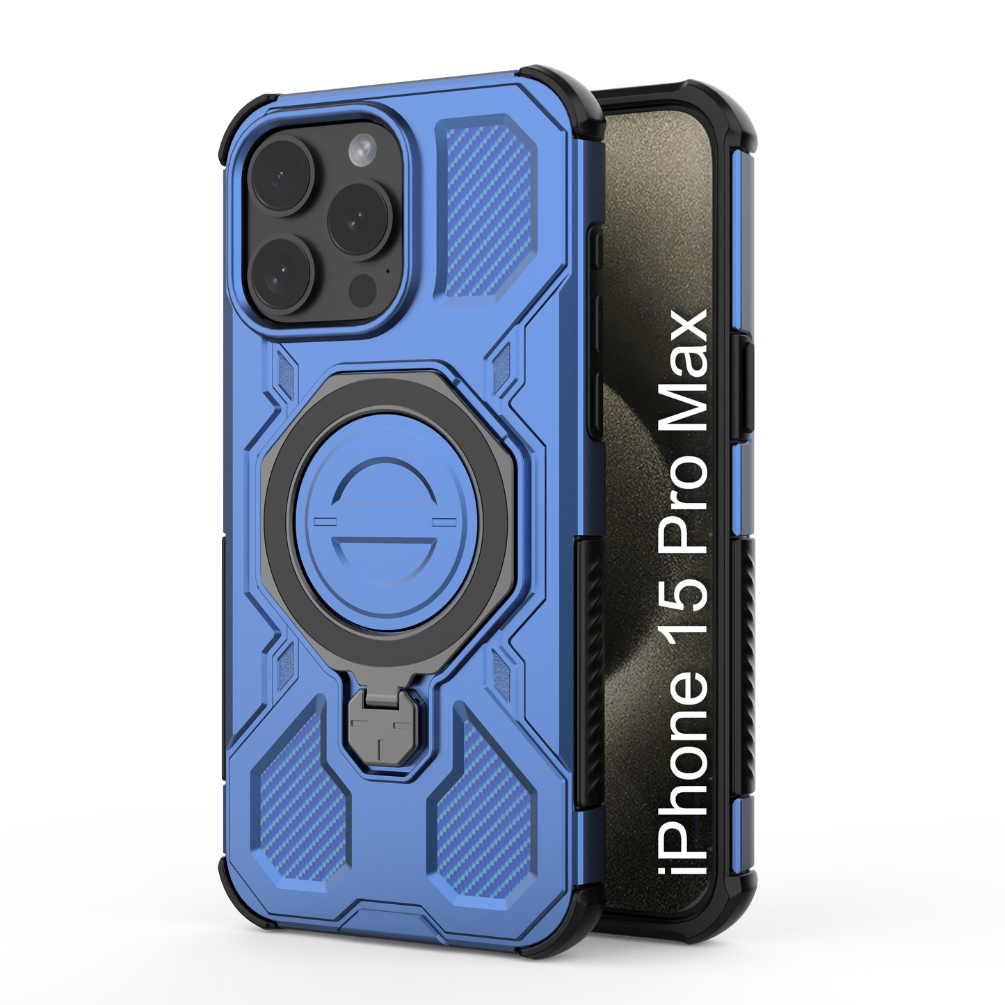 LuxuryKase Armour Ring Stand Case | 360° Rotating Kickstand | Heavy Duty Protection | Rugged Hybrid TPU+PC Design | Camera Protection | MagSafe Compatible For iPhone & Samsung Series