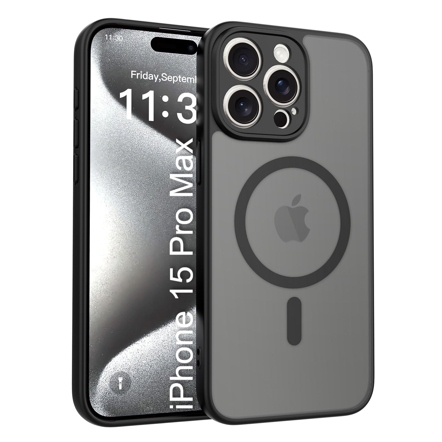 LuxuryKase Hybrid Shockproof Translucent Case | Matte Frosted Hard Back with Soft Edges | Full Camera Protection Bumper | Compatible with MagSafe | TPU & PC For iPhone & Samsung Series