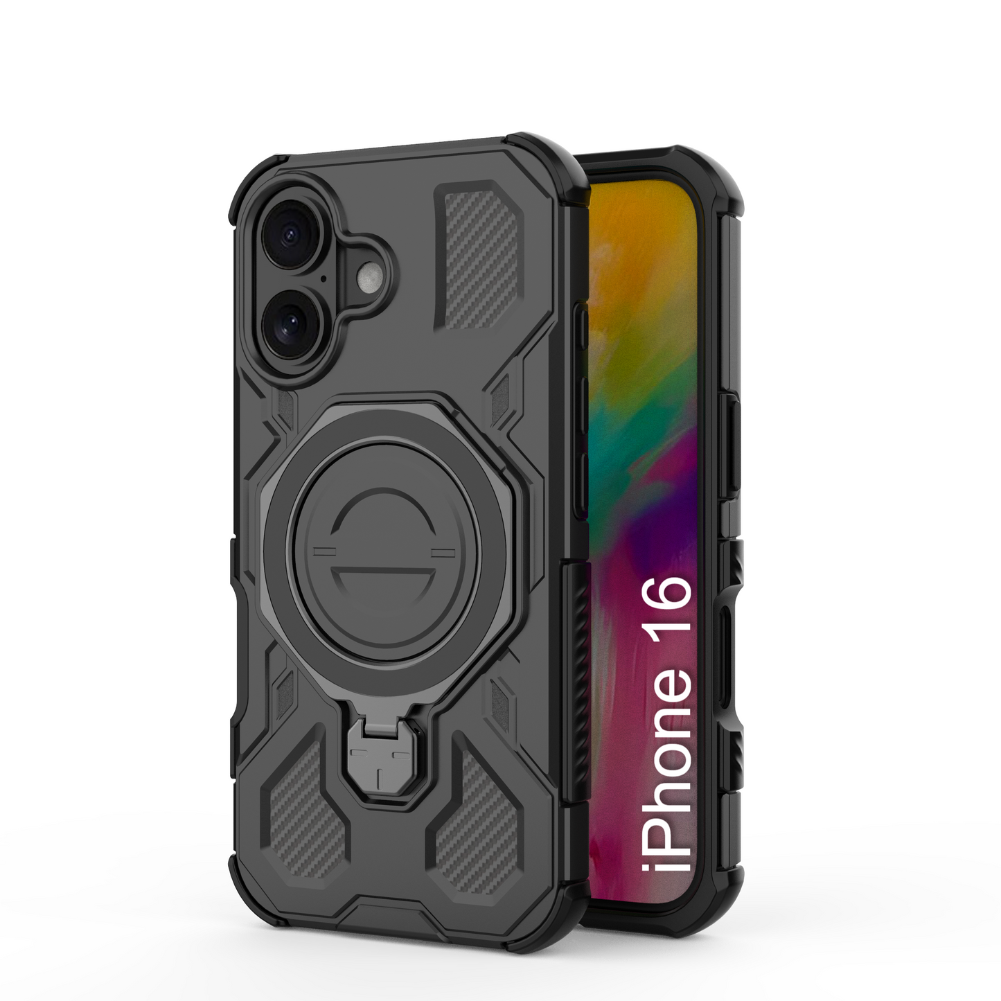 LuxuryKase Armour Ring Stand Case | 360° Rotating Kickstand | Heavy Duty Protection | Rugged Hybrid TPU+PC Design | Camera Protection | MagSafe Compatible For iPhone & Samsung Series