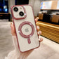 LuxuryKase Transparent Back Cover with Shimmer MagSafe Ring | Soft TPU Case | Stylish Shockproof Protective Mobile Case with Premium Finish For iPhone 15 & 16 Series