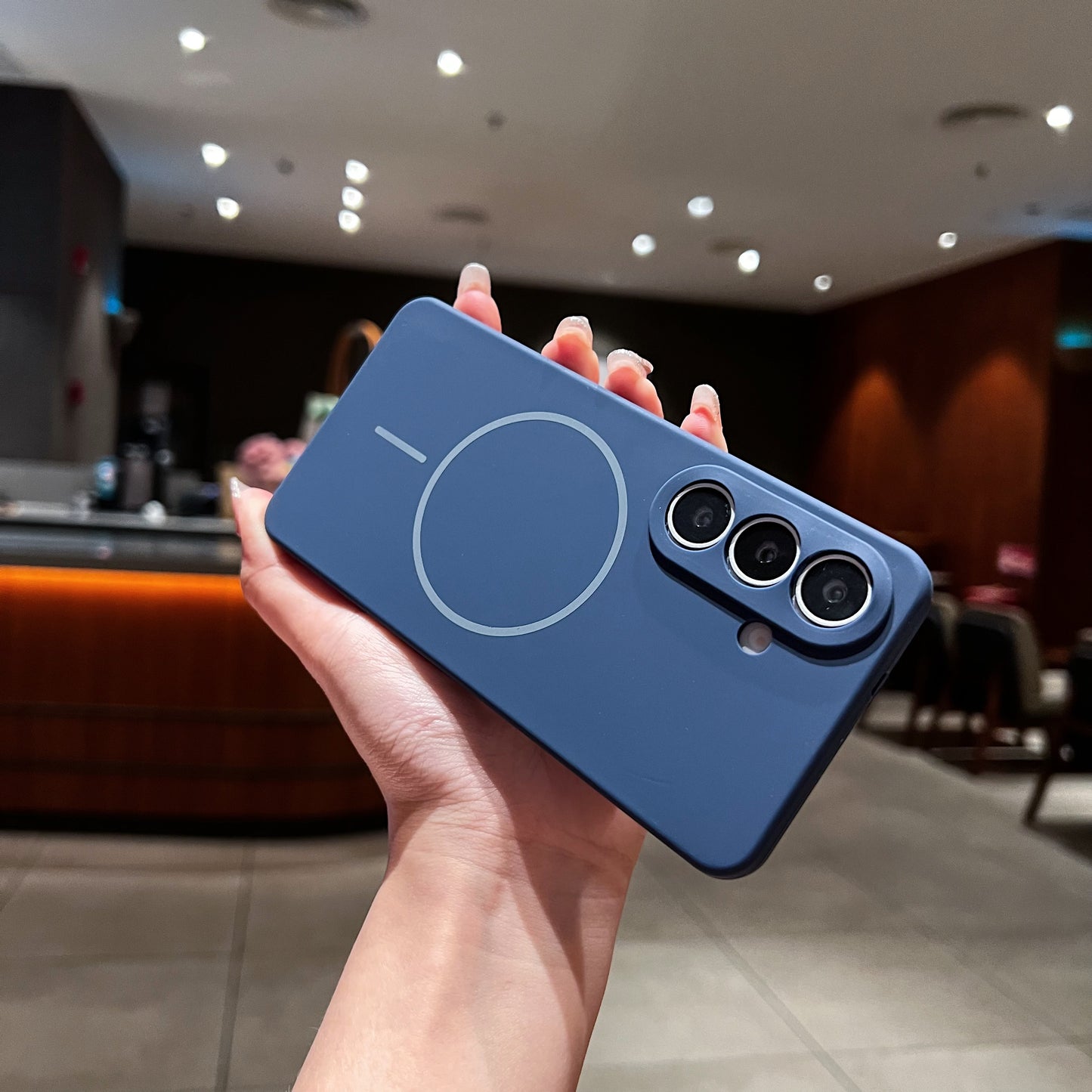 LuxuryKase Silicone Magnetic Case with Soft Microfiber Lining | Mag-Safe Support | Shockproof Protective Cover | Precise Cutouts | Slim Fit Design For iPhone