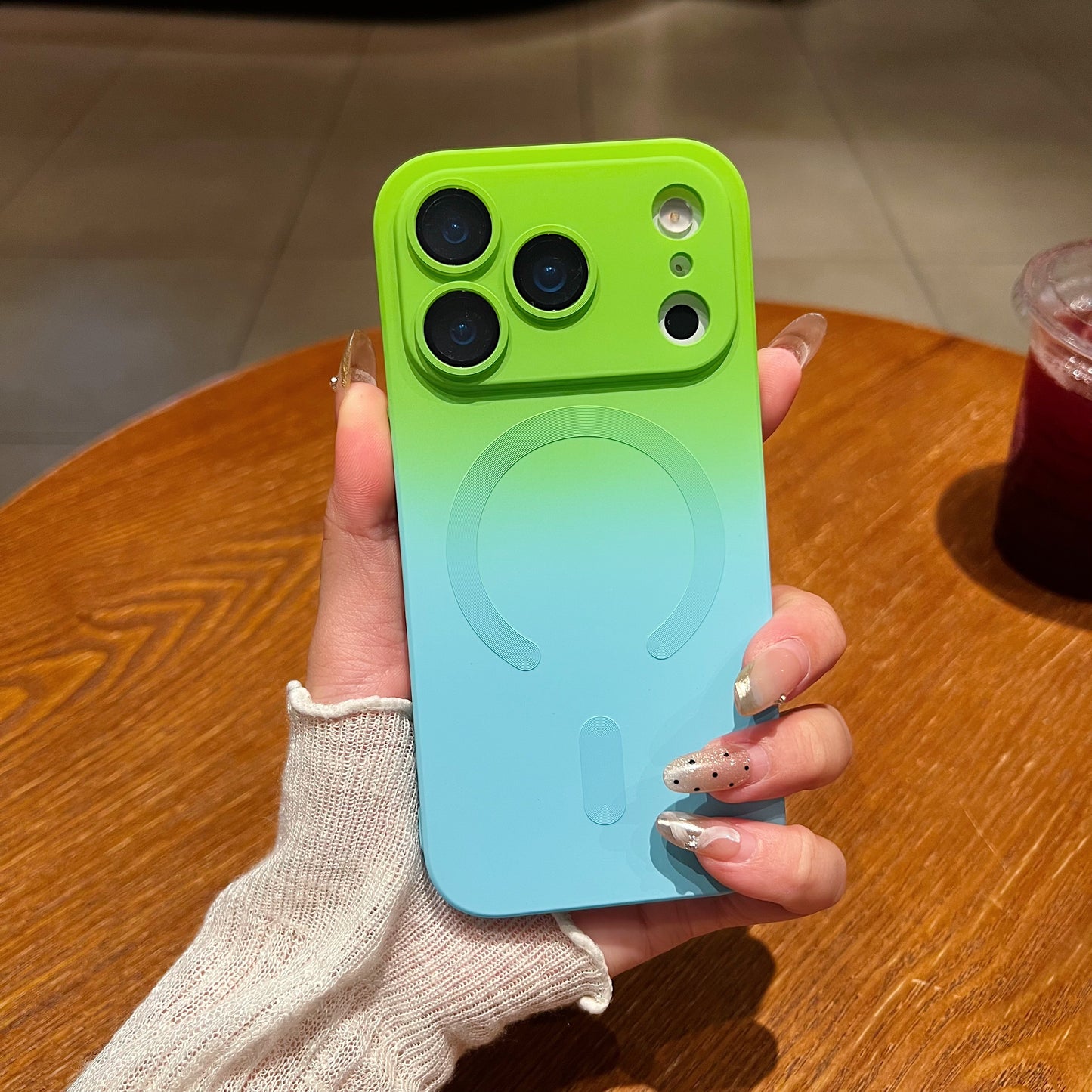 LuxuryKase Gradient Mag-Safe Case | Soft Silicone Shockproof Cover with Camera Protection | Slim Lightweight Design | Smooth Touch & Durable For iPhone