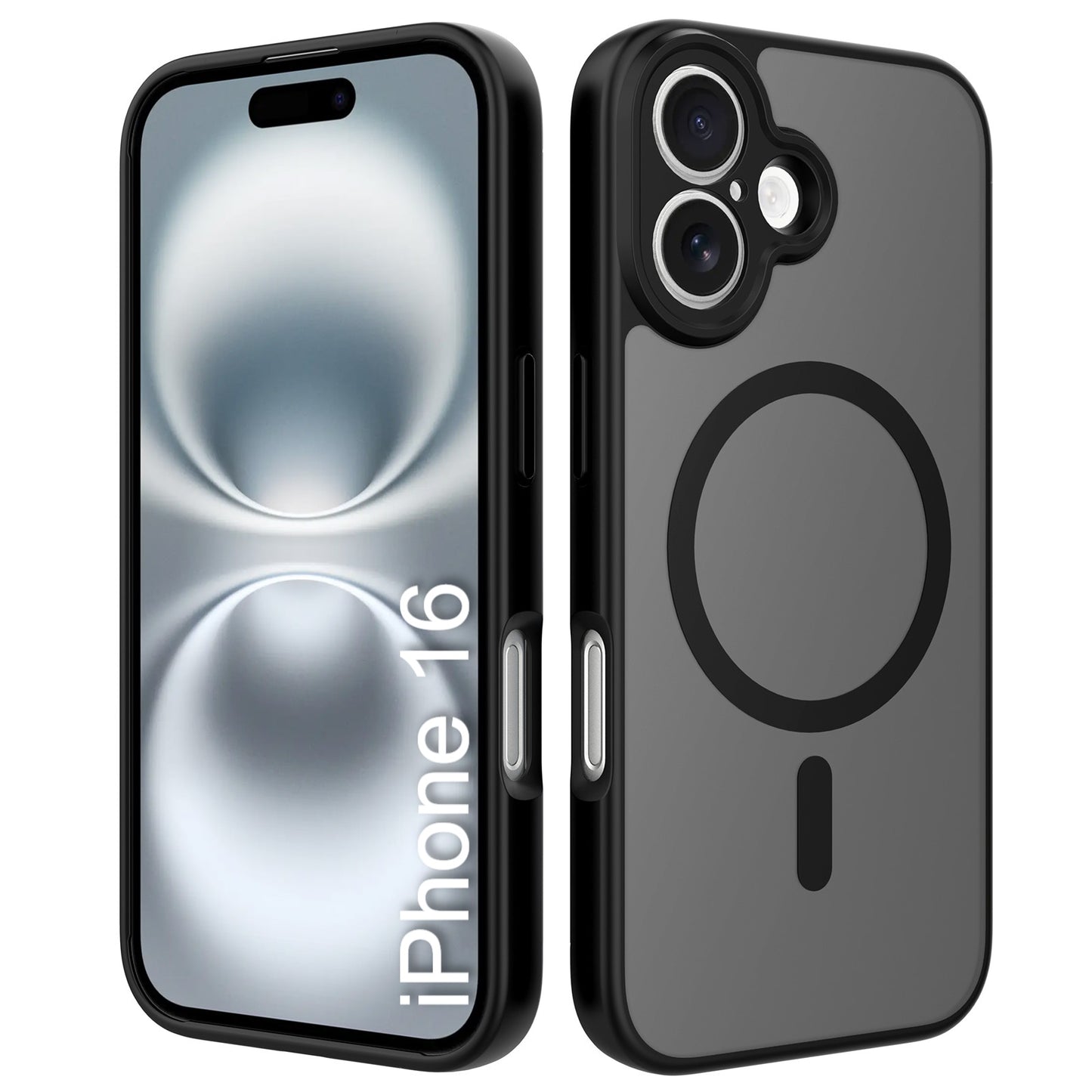 LuxuryKase Hybrid Shockproof Translucent Case | Matte Frosted Hard Back with Soft Edges | Full Camera Protection Bumper | Compatible with MagSafe | TPU & PC For iPhone & Samsung Series