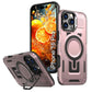 LuxuryKase Rugged Shockproof Magnetic Case with Kickstand | Dual Layer TPU+PC Protection | Mag-Safe Compatible | Camera Guard | Extreme Drop Resistance For iPhone Series