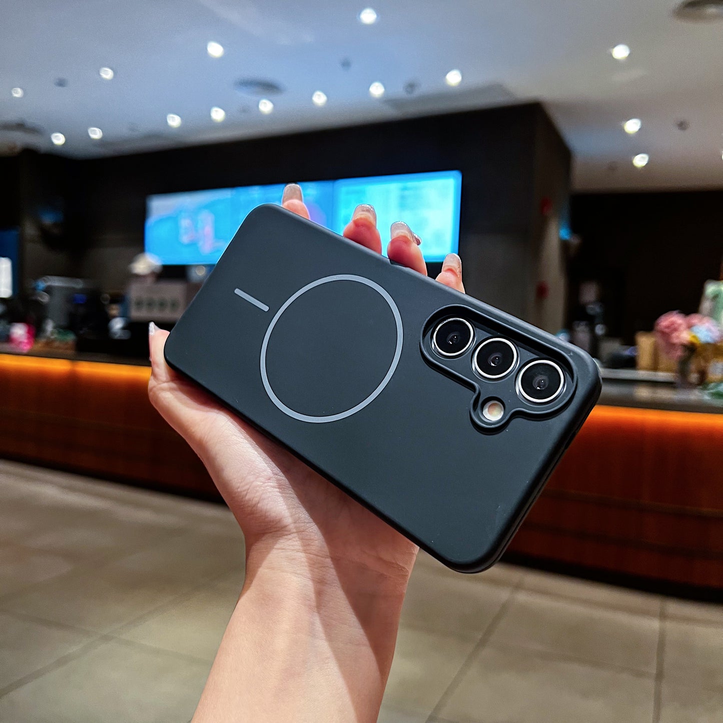 LuxuryKase Silicone Magnetic Case with Soft Microfiber Lining | Mag-Safe Support | Shockproof Protective Cover | Precise Cutouts | Slim Fit Design For iPhone