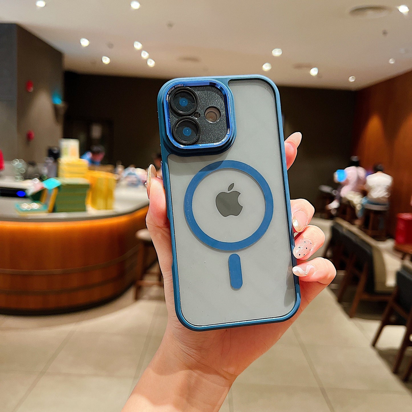 LuxuryKase Magnetic Clear Shockproof Case | MagSafe Compatible | Transparent Hard Back Cover with Full Camera Protection | Anti-Yellowing For iPhone Series