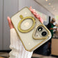 LuxuryKase Transparent Back Cover with Shimmer MagSafe Ring | Soft TPU Case | Stylish Shockproof Protective Mobile Case with Premium Finish For iPhone 15 & 16 Series