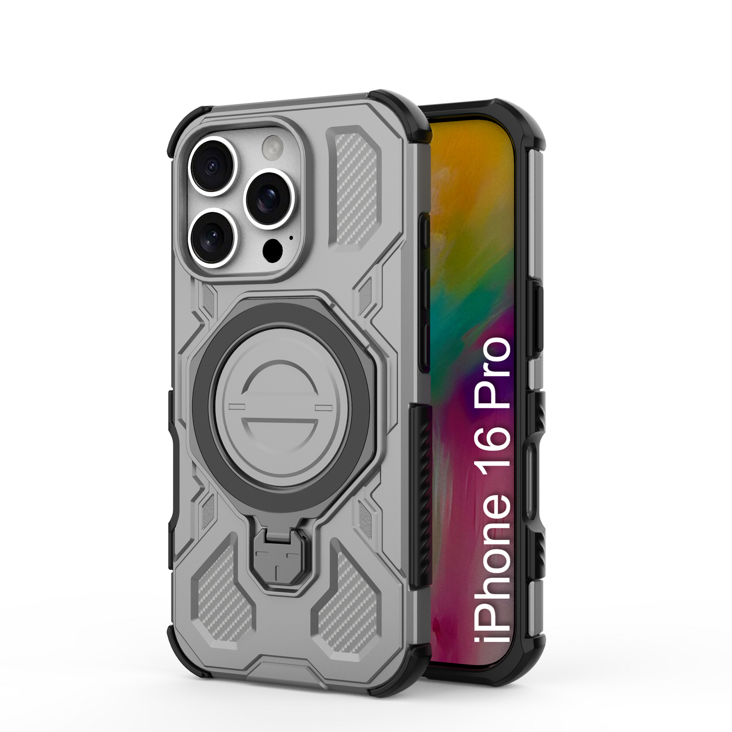 LuxuryKase Armour Ring Stand Case | 360° Rotating Kickstand | Heavy Duty Protection | Rugged Hybrid TPU+PC Design | Camera Protection | MagSafe Compatible For iPhone & Samsung Series