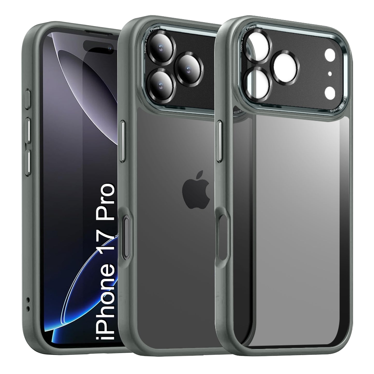 LuxuryKase Shockproof Transparent Back Cover Case | Anti-Scratch Hard PC Back | Soft TPU Bumper | Camera Protection | Slim Fit Design Case For iPhone