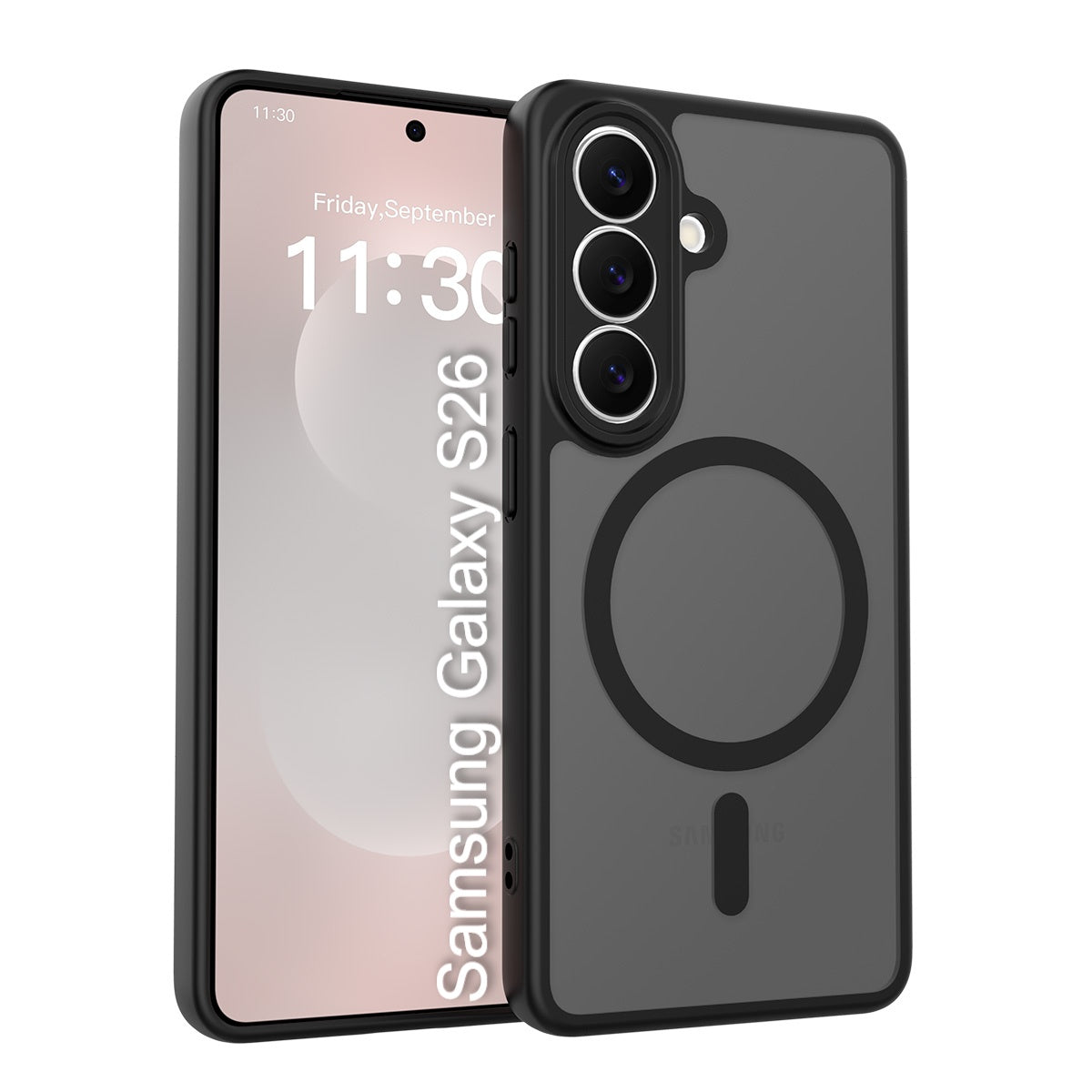 LuxuryKase Hybrid Shockproof Translucent Case | Matte Frosted Hard Back with Soft Edges | Full Camera Protection Bumper | Compatible with MagSafe | TPU & PC For iPhone & Samsung Series