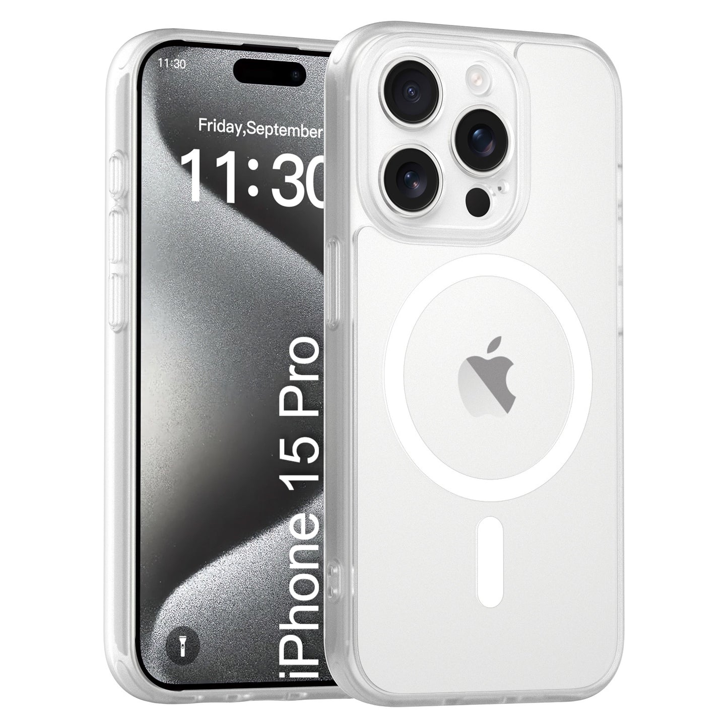 LuxuryKase Hybrid Shockproof Translucent Case | Matte Frosted Hard Back with Soft Edges | Full Camera Protection Bumper | Compatible with MagSafe | TPU & PC For iPhone & Samsung Series