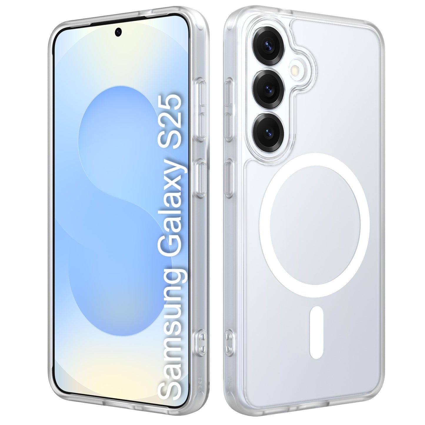 LuxuryKase Hybrid Shockproof Translucent Case | Matte Frosted Hard Back with Soft Edges | Full Camera Protection Bumper | Compatible with MagSafe | TPU & PC For iPhone & Samsung Series