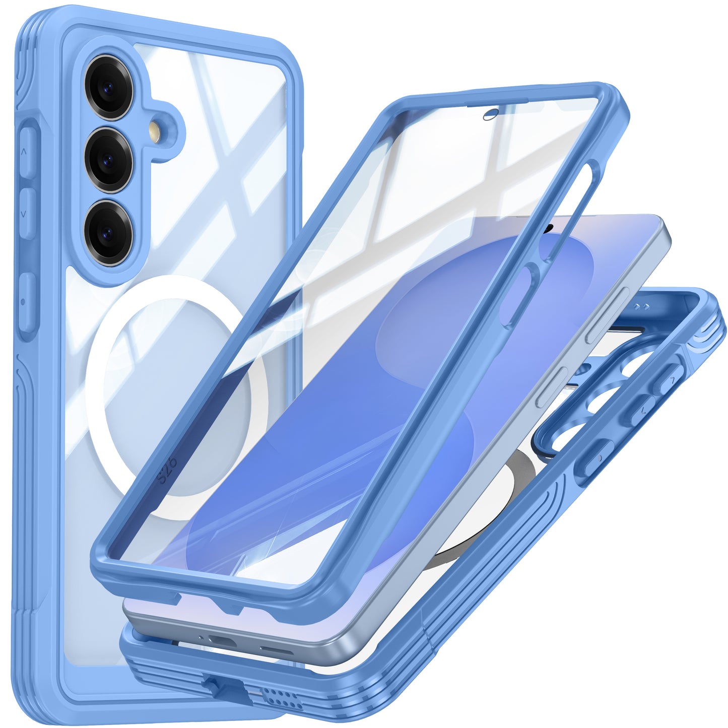 LuxuryKase Shockproof Front & Back Cover with Full Body Protection | Strong Grip | Camera & Screen Guard | Wireless Charging Support | Durable TPU+PC Design Cover For iPhone & Samsung Series