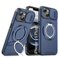 LuxuryKase Shockproof Magnetic Case with Slide Camera Cover | 360° Rotating Ring Kickstand | Mag-Safe Compatible | Rugged Armor Protection For iPhone Series