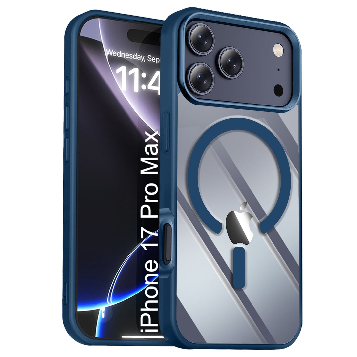 LuxuryKase Mag-Safe Compatible Transparent Back Case with Shockproof Bumper | Raised Camera Protection | Slim Fit Design | Wireless Charging Support For iPhone & Samsung Series