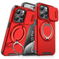 LuxuryKase Shockproof Magnetic Case with Slide Camera Cover | 360° Rotating Ring Kickstand | Mag-Safe Compatible | Rugged Armor Protection For iPhone Series
