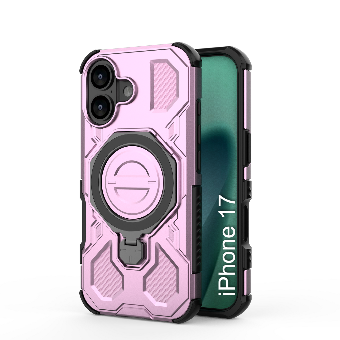 LuxuryKase Armour Ring Stand Case | 360° Rotating Kickstand | Heavy Duty Protection | Rugged Hybrid TPU+PC Design | Camera Protection | MagSafe Compatible For iPhone & Samsung Series