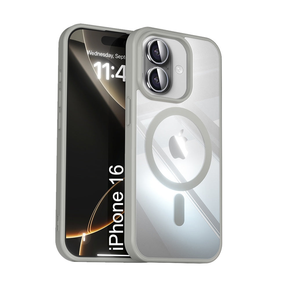 LuxuryKase Mag-Safe Compatible Transparent Back Case with Shockproof Bumper | Raised Camera Protection | Slim Fit Design | Wireless Charging Support For iPhone & Samsung Series