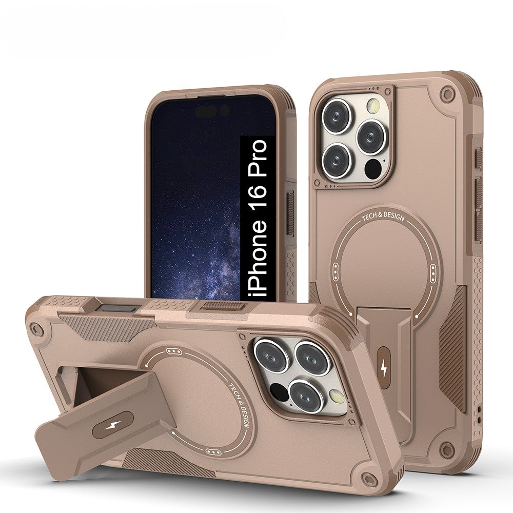 US LITE Back Cover with Portable Kickstand | Mag-Safe Compatible Magnetic Case | Shockproof Military Grade Protection | Rugged Armor Design Phone Cover For iPhone & Samsung Series