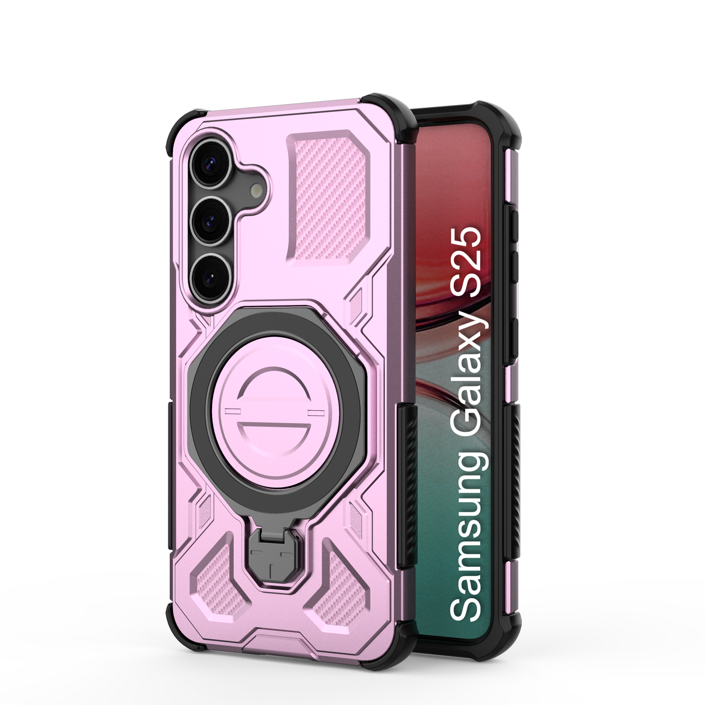 LuxuryKase Armour Ring Stand Case | 360° Rotating Kickstand | Heavy Duty Protection | Rugged Hybrid TPU+PC Design | Camera Protection | MagSafe Compatible For iPhone & Samsung Series