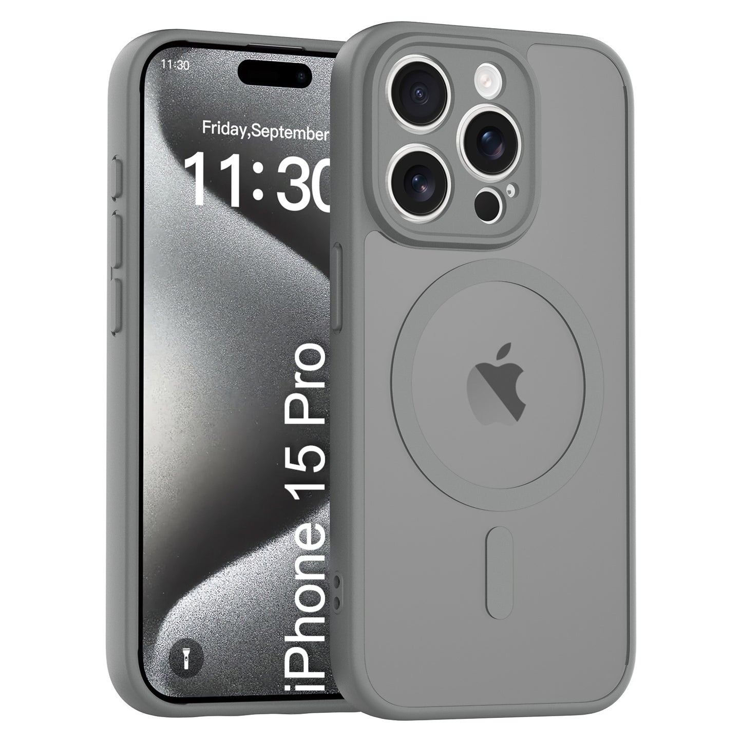 LuxuryKase Hybrid Shockproof Translucent Case | Matte Frosted Hard Back with Soft Edges | Full Camera Protection Bumper | Compatible with MagSafe | TPU & PC For iPhone & Samsung Series