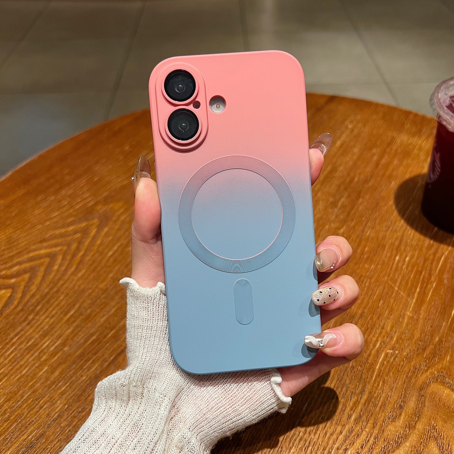 LuxuryKase Gradient Mag-Safe Case | Soft Silicone Shockproof Cover with Camera Protection | Slim Lightweight Design | Smooth Touch & Durable For iPhone