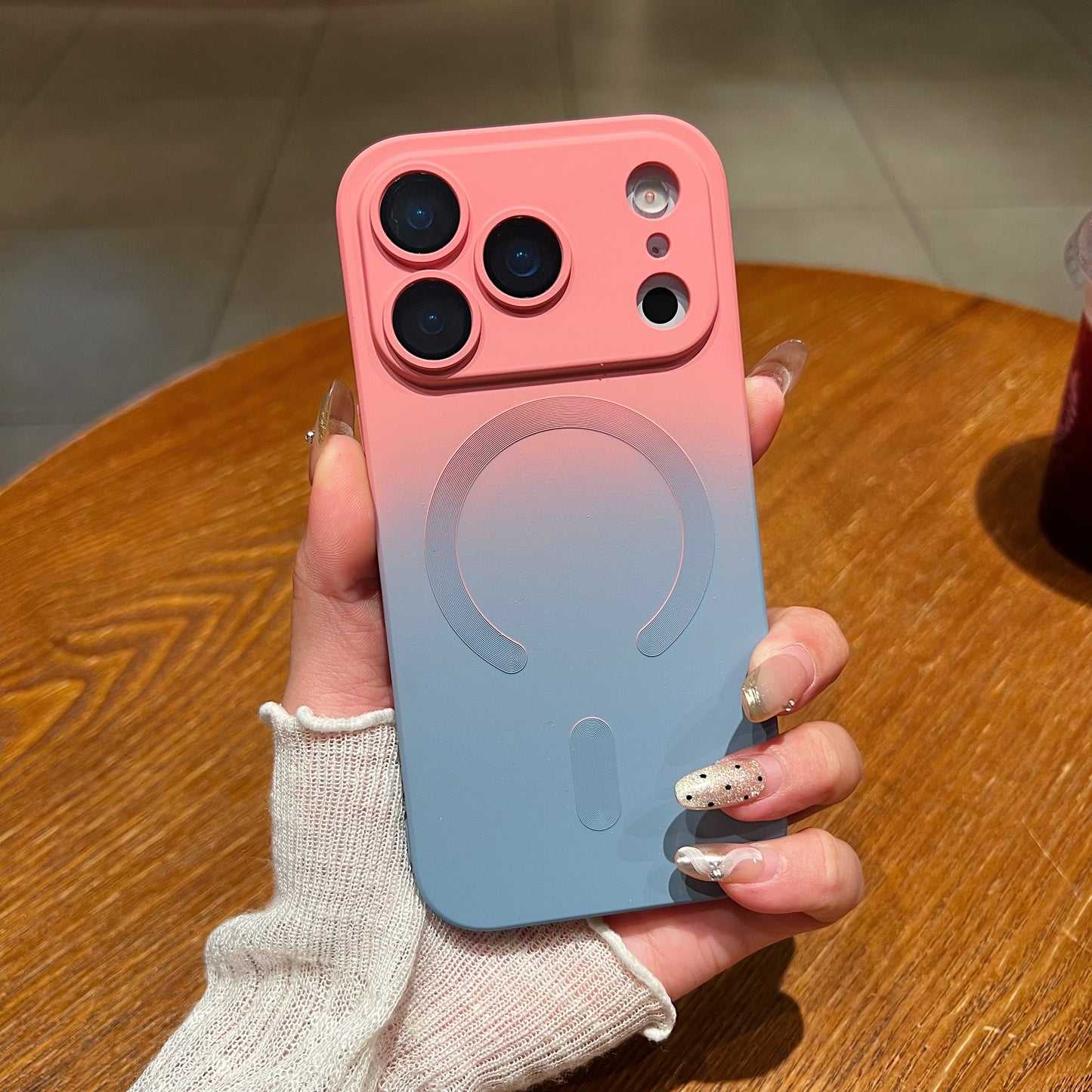 LuxuryKase Gradient Mag-Safe Case | Soft Silicone Shockproof Cover with Camera Protection | Slim Lightweight Design | Smooth Touch & Durable For iPhone