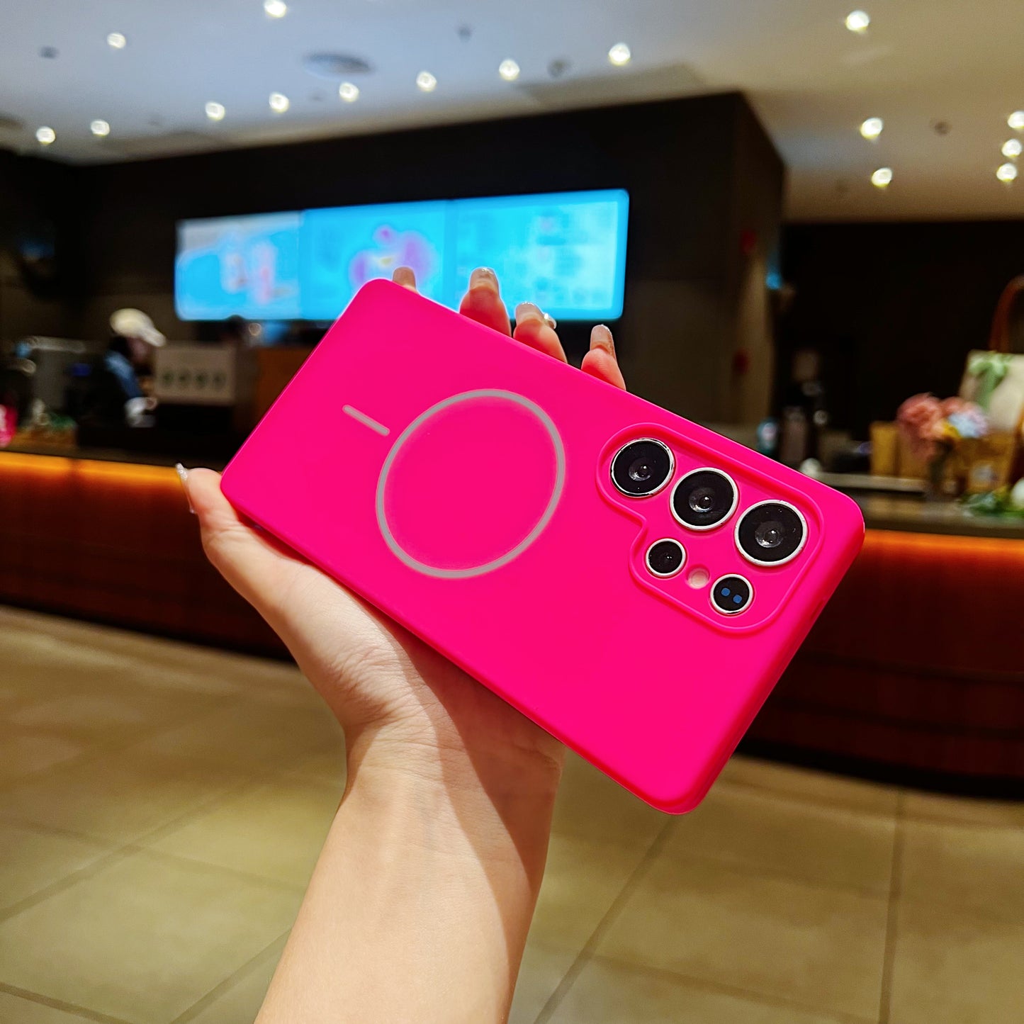 LuxuryKase Silicone Magnetic Case with Soft Microfiber Lining | Mag-Safe Support | Shockproof Protective Cover | Precise Cutouts | Slim Fit Design For iPhone