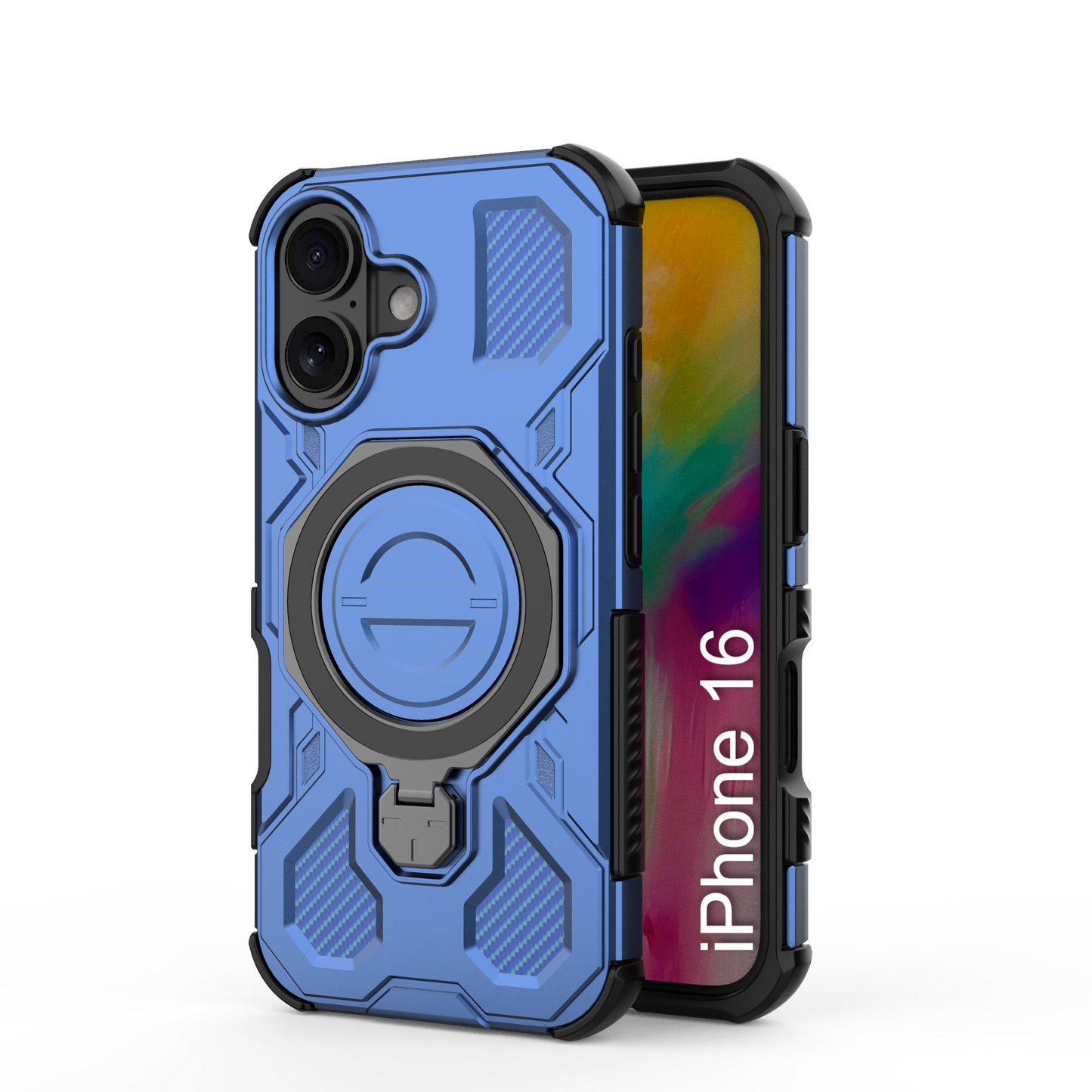 LuxuryKase Armour Ring Stand Case | 360° Rotating Kickstand | Heavy Duty Protection | Rugged Hybrid TPU+PC Design | Camera Protection | MagSafe Compatible For iPhone & Samsung Series