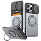 LuxuryKase Magnetic Card Holder Back Cover | Slide Camera Cover Protection | 360° Rotating & 120° Adjustable Kickstand | Shockproof Hard PC Back + Soft TPU Bumper For iPhone & Samsung Series