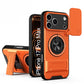LuxuryKase Magnetic Armour Case | MagSafe Compatible | Sliding Camera Cover | 360° Finger Ring Holder | Built-In Bracket Stand | Hard PC Back & Soft TPU Bumper For iPhone & Samsung Series