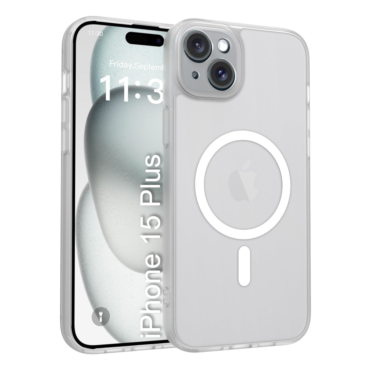 LuxuryKase Hybrid Shockproof Translucent Case | Matte Frosted Hard Back with Soft Edges | Full Camera Protection Bumper | Compatible with MagSafe | TPU & PC For iPhone & Samsung Series