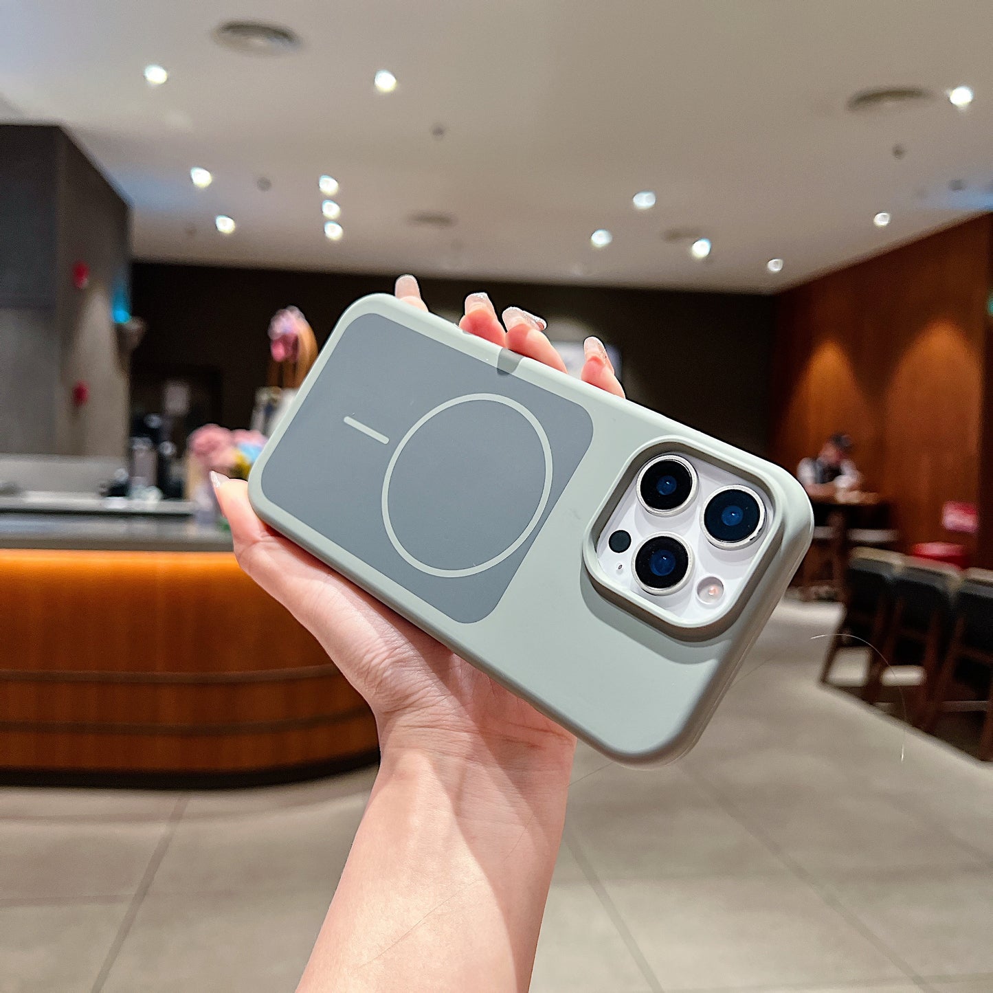 LuxuryKase Liquid Silicone Case | Dual Tone Colour Matte Finish | MagSafe Compatible | Microfiber Lining Inside | ShockProof & Raised Camera Protection For iPhone
