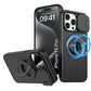 LuxuryKase Mag-Safe Shockproof Rugged Back Case with Finger Ring Kickstand & Sliding Camera Cover | Military Drop Protection | Wireless Charging Support For iPhone Series
