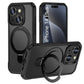 LuxuryKase Shockproof Back Cover with 90° Rotating Ring Kickstand | Mag-Safe Compatible | Rugged Armor Protection Case For iPhone Series